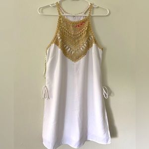 Lilly Pulitzer White and Gold Romper Dress Size 6